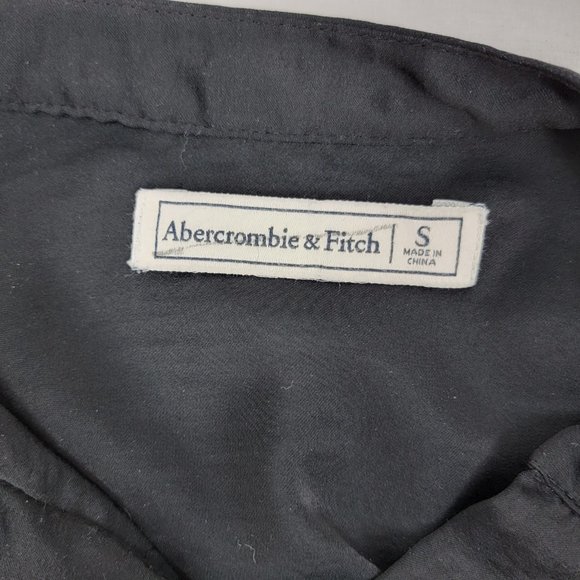 Abercrombie & Fitch Peasant Top Button Down Blouse Tie Sleeves Women's Small - Picture 8 of 11